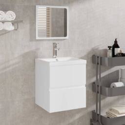 Berkfield Home Premium Bathroom Cabinet with Mirror White Engineered Wood - thumbnail 2