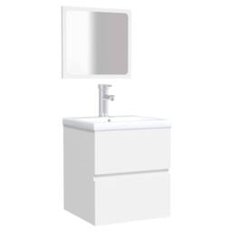 Berkfield Home Premium Bathroom Cabinet with Mirror White Engineered Wood - thumbnail 4
