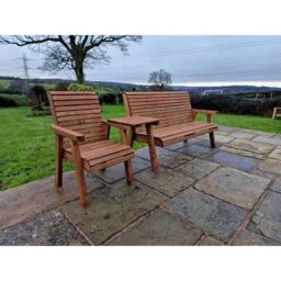 Churnet Valley Garden Furniture Ltd Valley 1XC 1X3B with Tray Set - Fully Assembled - Set of Cushions Inc in Brown - thumbnail 3