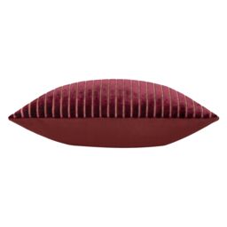 Paoletti Savoy Stripe Velvet Cushion in Burgundy - Size: 50 cm x 50 cm - thumbnail 4