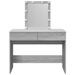 Berkfield Home Dressing Table with LED Grey Sonoma 100x40x130 cm - Size: 100 x 40 x 130 cm - thumbnail 5