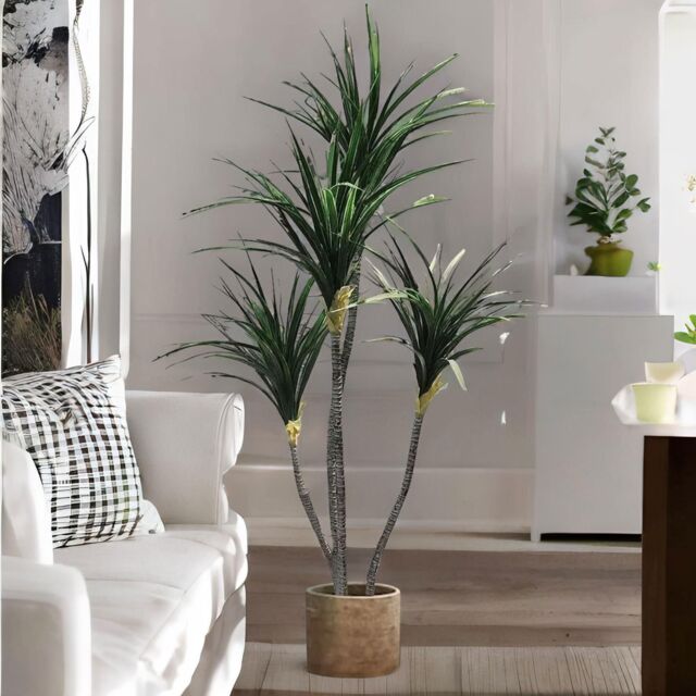 FURNOS Artificial 150CM Tall Decorative Dracaena Plant in Green - image 1