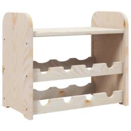 Berkfield Home Wine Rack with Top Board 43x25x37 cm Solid Wood Pine in Natural - Size: 43 x 25 x 37 cm