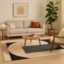 Orsina Bosie Milana Geometric Rug - Size: 100 cm diameter - thumbnail 1