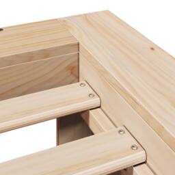 Berkfield Home Durable Bed Frame without Mattress 120x200 cm Solid Wood Pine in Natural - Size: Small Double - thumbnail 6