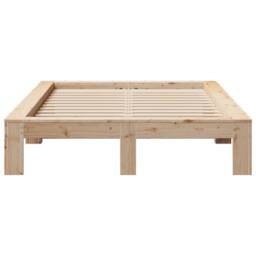 Berkfield Home Durable Bed Frame without Mattress 120x200 cm Solid Wood Pine in Natural - Size: Small Double - thumbnail 4