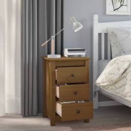 Berkfield Home Beautiful Bedside Cabinets 2 pcs Honey Brown 40x35x61.5 cm Solid - thumbnail 8