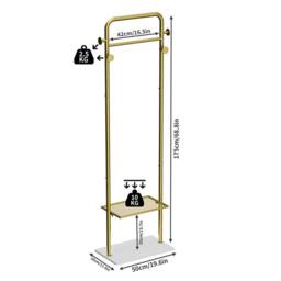 FORGEVIO Gold Clothes Rack Corner Hanging Rail Coat Stand Mable - Size: Medium - thumbnail 2
