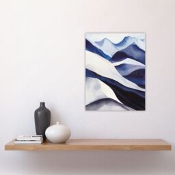 "Artery8 Snowy Mountains Painting Simple Calm Landscape Wall Art Print in Grey - Size: W18"" x H24""" - thumbnail 4