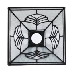 Happy Homewares Traditional Clear Glass Tiffany Pendant Light Shade with Floral Panels - thumbnail 4