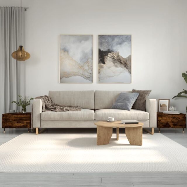 Berkfield Home Coffee Tables 2 pcs Smoked Oak 50x46x35 cm Engineered Wood in Brown - Size: 50 x 46 x 35 cm - image 1