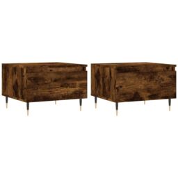 Berkfield Home Coffee Tables 2 pcs Smoked Oak 50x46x35 cm Engineered Wood in Brown - Size: 50 x 46 x 35 cm - thumbnail 2