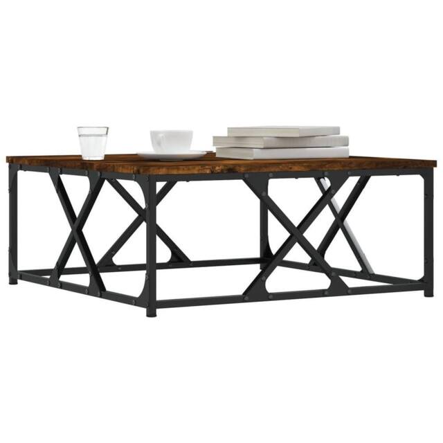 Berkfield Home Decorative Coffee Table Smoked Oak 70x70x30 cm Engineered Wood in Brown - Size: 70 x 70 x 30 cm - image 1