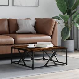 Berkfield Home Decorative Coffee Table Smoked Oak 70x70x30 cm Engineered Wood in Brown - Size: 70 x 70 x 30 cm - thumbnail 2