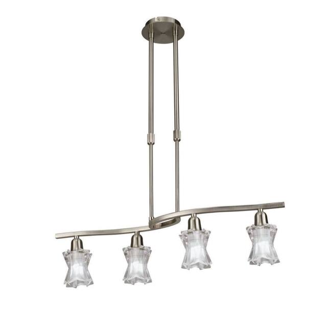 Netlighting Alaska Telescopic 4 Light L1 SGU10 Bar Satin Nickel in Grey - image 1