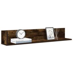 Berkfield Home Wall Shelves 2 pcs Smoked Oak 100x16.5x16.5 cm Engineered Wood in Brown - thumbnail 1