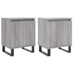 Berkfield Home Elegant Bedside Cabinets 2 pcs Grey Sonoma 40x30x50 cm Engineered Wood - Size: 40 x 30 x 50 cm - thumbnail 3