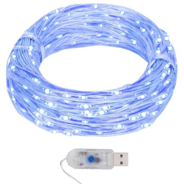 Berkfield Home LED Micro Fairy String Lights 40m 400 LED Blue 8 Function - image 1