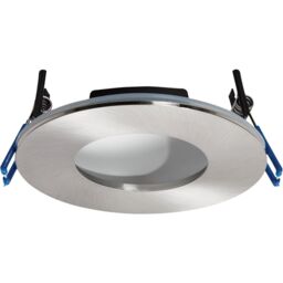 Loops Satin Nickel Recessed Bathroom Downlight - 9W Cool White LED Slim Ceiling Light in Metallics - thumbnail 3