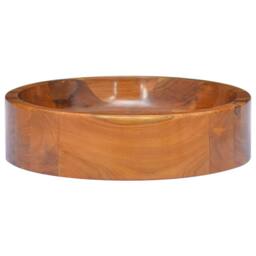 Berkfield Home Basin Solid Teak Wood Œ¶40x10 cm in Brown - Size: 40x10 cm