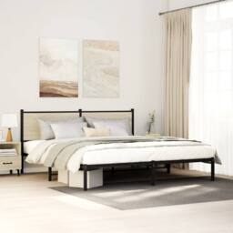 Berkfield Home Metal Bed Frame without Mattress Sonoma Oak 160x200 cm in Brown - thumbnail 2