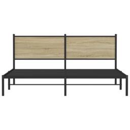 Berkfield Home Metal Bed Frame without Mattress Sonoma Oak 160x200 cm in Brown - thumbnail 5
