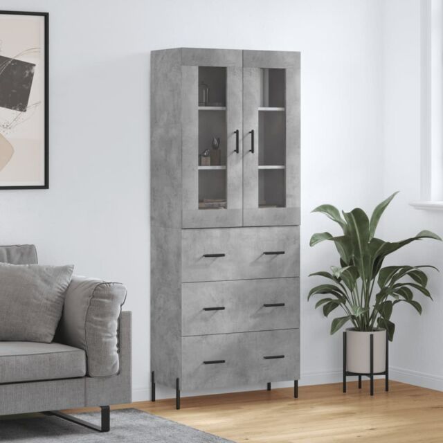 Berkfield Home Highboard Concrete Grey 69.5x34x180 cm Engineered Wood - image 1