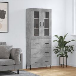 Berkfield Home Highboard Concrete Grey 69.5x34x180 cm Engineered Wood - thumbnail 1