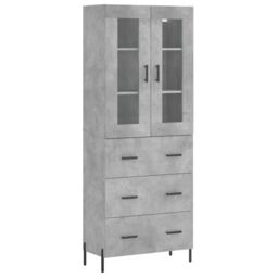 Berkfield Home Highboard Concrete Grey 69.5x34x180 cm Engineered Wood - thumbnail 2