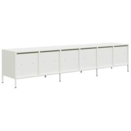 Berkfield Home TV Cabinet White 202x39x43.5 cm Cold-rolled Steel - thumbnail 7