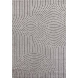 THE RUGS Soft Short Pile Rug Runner Panglao Polyester Polypropylene High Low in Grey - Size: 200 cm x 290 cm - thumbnail 3