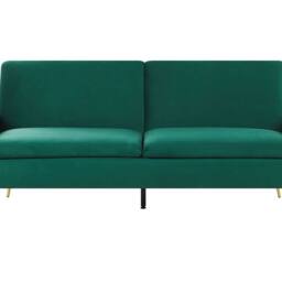 Wyld and Coco Velvet Sofa Bed Dark Green 3 Seater Click Clack Mechanism - thumbnail 2