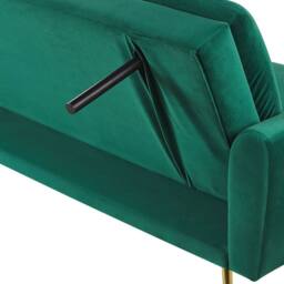 Wyld and Coco Velvet Sofa Bed Dark Green 3 Seater Click Clack Mechanism - thumbnail 9