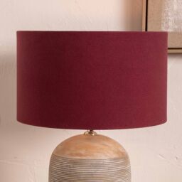 Ruma Burgundy Cylinder Lampshade for Table Lamps & Floor Lamps in Red - Size: 18 inches