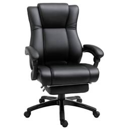 STILVORA Office Chair with Footrest & Adjustable Recline Black - thumbnail 4
