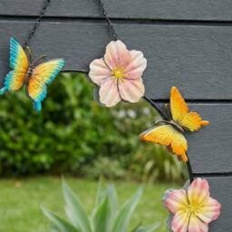 Garden Greatness Hanging Floral Butterfly Garden Mirror - Size: 1 Pack - thumbnail 2