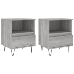 Berkfield Home Bedside Cabinets 2 pcs Grey Sonoma 40x35x50 cm Engineered Wood - Size: 40 x 35 x 50 cm - thumbnail 2