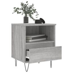 Berkfield Home Bedside Cabinets 2 pcs Grey Sonoma 40x35x50 cm Engineered Wood - Size: 40 x 35 x 50 cm - thumbnail 4