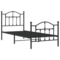 Berkfield Home Metal Bed Frame with Headboard & Footboard Black 90x200 cm - thumbnail 4