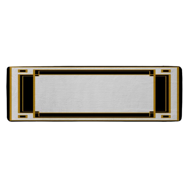 Benjamin Tate Design Art Deco Black & Gold Runner Rug in Natural - Size: 67 cm x 230 cm - image 1