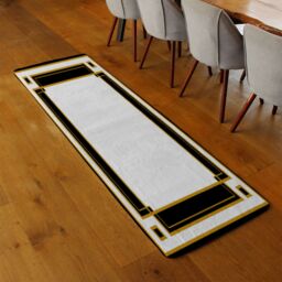 Benjamin Tate Design Art Deco Black & Gold Runner Rug in Natural - Size: 67 cm x 230 cm - thumbnail 2