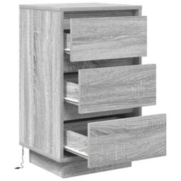 Berkfield Home Bedside Cabinet with LED Lights¬†Grey Sonoma 38x34x65 cm - Size: 38 x 34 x 65 cm - thumbnail 6