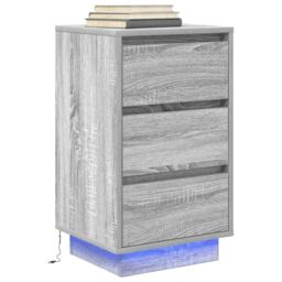Berkfield Home Bedside Cabinet with LED Lights¬†Grey Sonoma 38x34x65 cm - Size: 38 x 34 x 65 cm - thumbnail 5