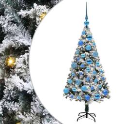 Berkfield Home Artificial Christmas Tree with 150 LEDs with Stand Green 120 cm - thumbnail 2