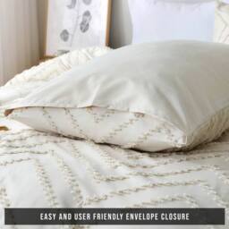 Pamposh Tufted Duvet Cover Set King Size Ultra Soft Bedding Sets in Taupe - Size: Single - thumbnail 7