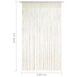 Berkfield Home Macrame Curtain 140x240 cm Cotton in Cream - thumbnail 5