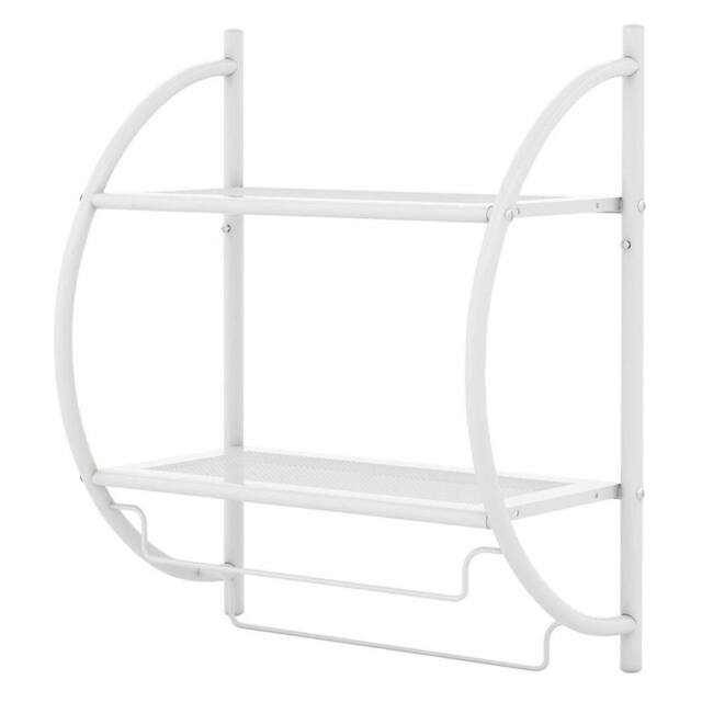 Kelvenix 2-Tier Wall Mount Towel Storage Rack in White - image 1