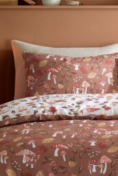 Fusion 'Woodland Dreams' Autumnal Print Reversible Duvet Cover Set in Natural - Size: Super King - thumbnail 2