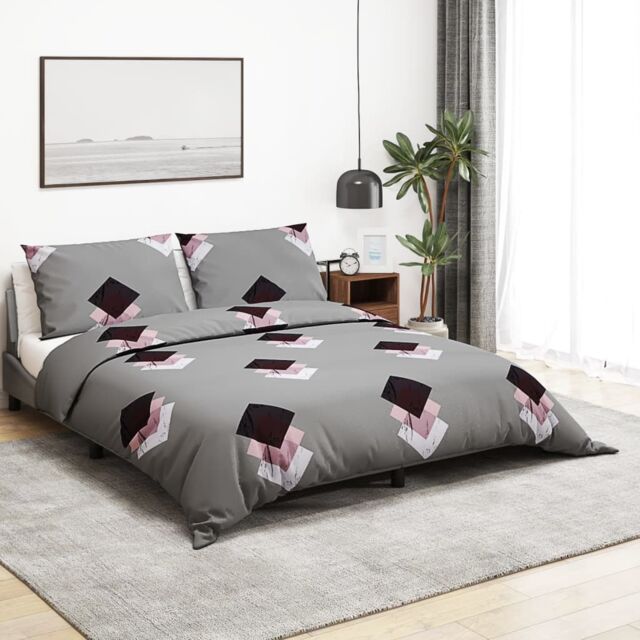 Berkfield Home Duvet Cover Set Grey 220x240 cm Cotton - image 1