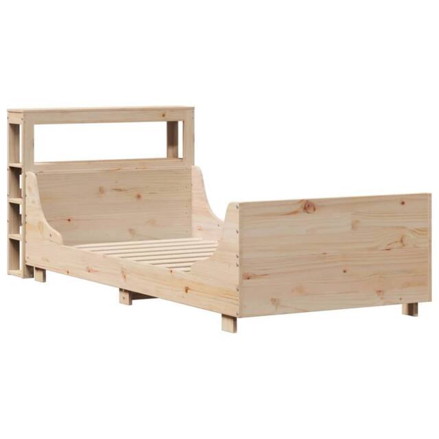 Berkfield Home Sleek Bed Frame without Mattress 75x190 cm Small Single Solid Woo in Light Tan - image 1